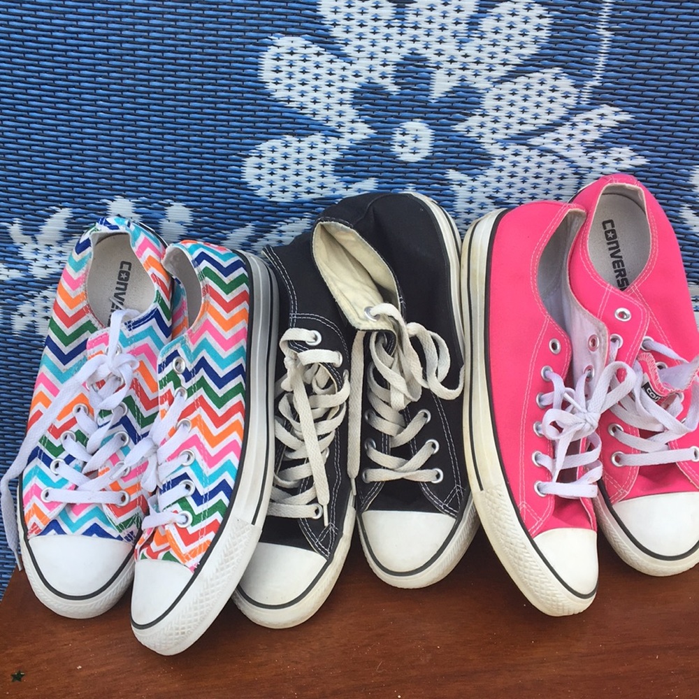 Women Converse 3 pair $50 - Picture 1 of 7
